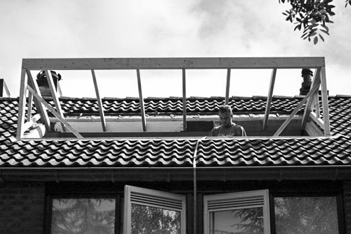dakkapel - ter plaatse op dak opbouwen